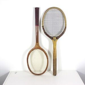 Curated Set of Antique Sport Tennis Rackets for Designer Decorating Wood Racquet